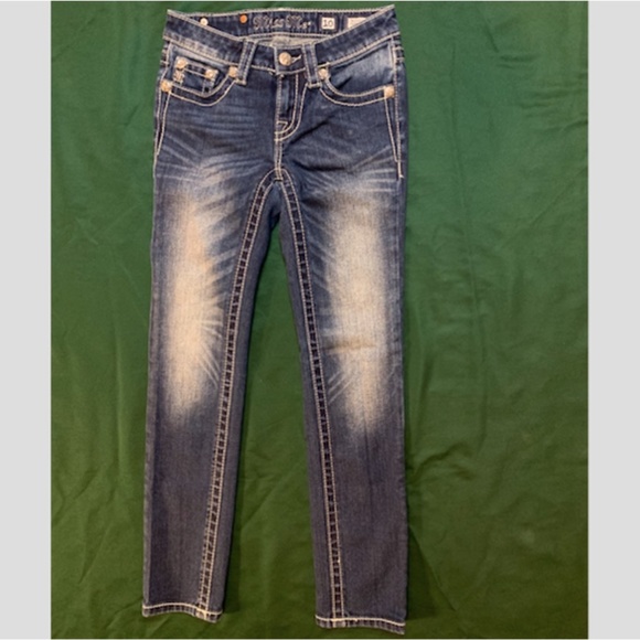 Miss Me Kids Blue Jeans with Silver Embellishments - Picture 2 of 7